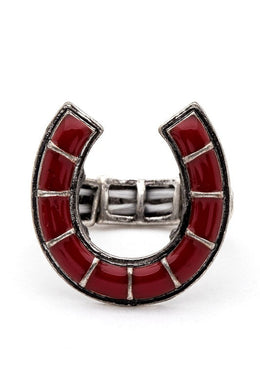 Red Horse Shoe Iconic Western Stretch Ring-Plus Size Dream Girl