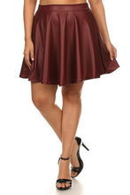 Load image into Gallery viewer, Plus Size Red Pleated High Waist Faux Leather Skirt-Plus Size Dream Girl
