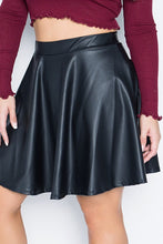 Load image into Gallery viewer, Plus Size Red Pleated High Waist Faux Leather Skirt-Plus Size Dream Girl

