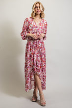 Load image into Gallery viewer, Bohemian Red Ruffled Floral High Lo Maxi Dress-Plus Size Dream Girl
