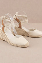 Load image into Gallery viewer, Chic Beige Lace Up Espadrille Wedge Heel-Plus Size Dream Girl
