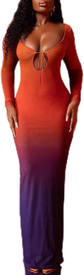 Vibes of Color Long Sleeve Maxi Dress-Plus Size Dream Girl