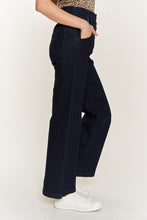Load image into Gallery viewer, Plus Size Dark Blue High Waist Button Wide Leg Jean-Plus Size Dream Girl
