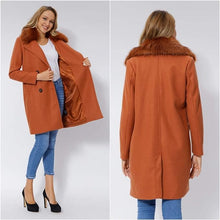 Load image into Gallery viewer, Trendy Faux Fur Long Sleeve Lapel Coat-Plus Size Dream Girl
