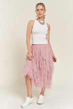 Load image into Gallery viewer, Ivory White Layered Tulle Polka Dor Mesh Skirt-Plus Size Dream Girl
