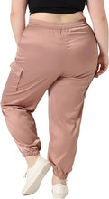 Load image into Gallery viewer, Plus Size Satin Stretch Waist Joggers-Plus Size Dream Girl
