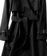Load image into Gallery viewer, Cambridge Lapel Belted Long Sleeve Trench Coat-Plus Size Dream Girl
