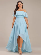 Load image into Gallery viewer, Plus Size Black Ruffled Strapless Chiffon Maxi Dress-Plus Size Dream Girl

