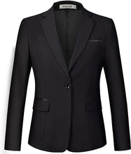 Load image into Gallery viewer, Oxford Chic Women&#39;s Black One Button Blazer &amp; Suit-Plus Size Dream Girl
