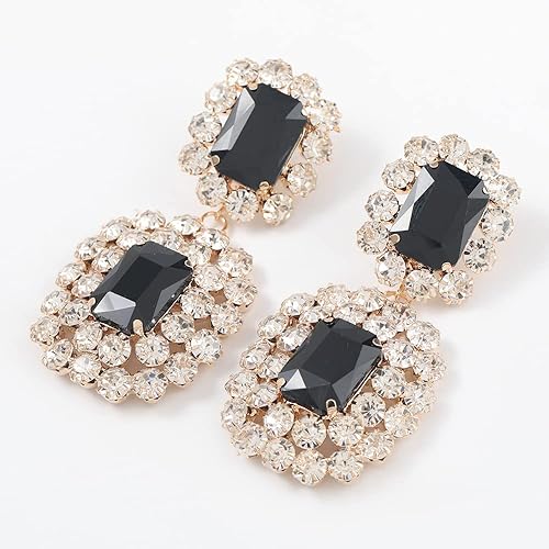 Rhinestone Black Trendy Earrings-Plus Size Dream Girl