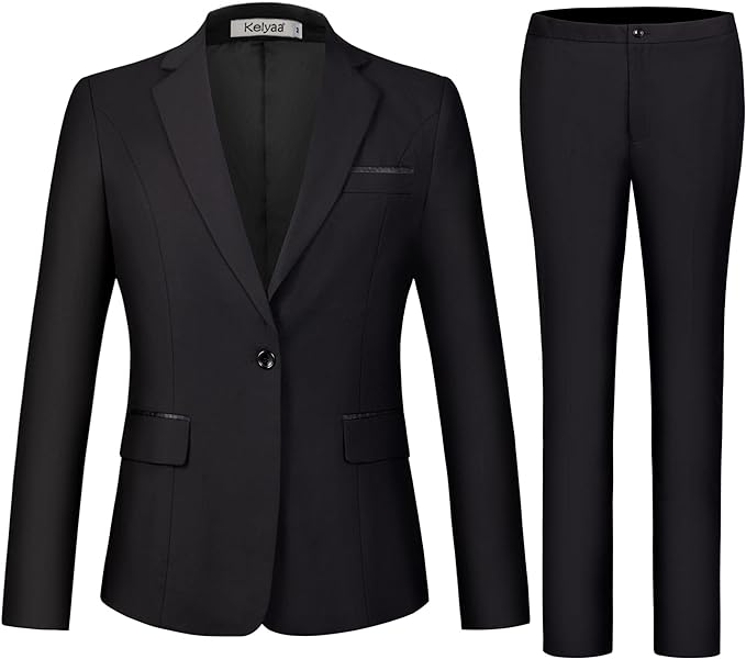 Oxford Chic Women's Light Gray One Button Blazer & Suit-Plus Size Dream Girl