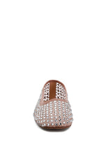 Load image into Gallery viewer, Beige Studded Rhinestone Ballerina Flats-Plus Size Dream Girl
