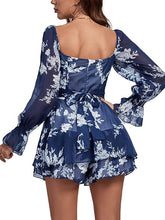 Load image into Gallery viewer, Floral Long Sleeve Shorts Romper-Plus Size Dream Girl
