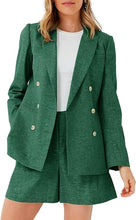 Load image into Gallery viewer, Fashionable Women&#39;s Green Blazer &amp; Shorts Suit-Plus Size Dream Girl
