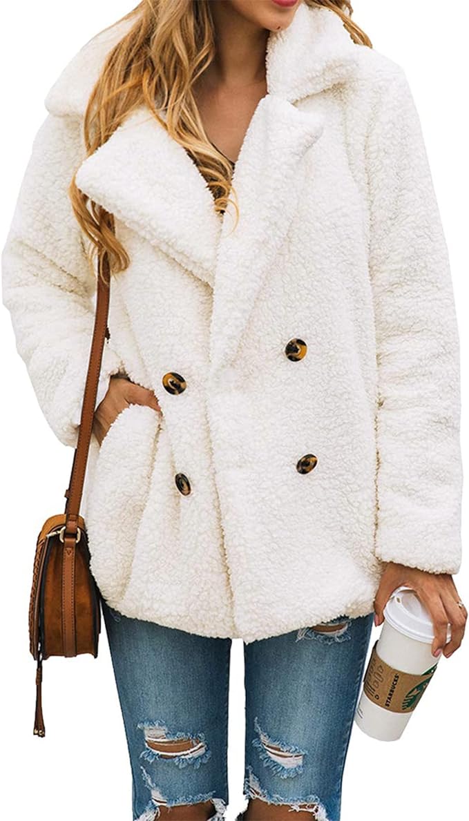 Aspen Faux Shearling Lapel Long Sleeve Jacket-Plus Size Dream Girl