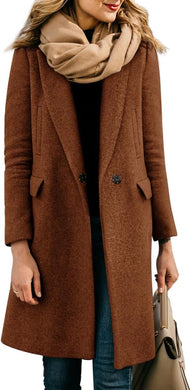Winter Single Breasted Wool Pea Coat-Plus Size Dream Girl