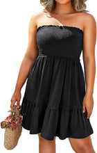 Load image into Gallery viewer, Plus Size Leopard Summer Strapless Ruffle Mini Dress-Plus Size Dream Girl
