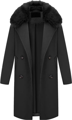 Trendy Faux Fur Long Sleeve Lapel Coat-Plus Size Dream Girl