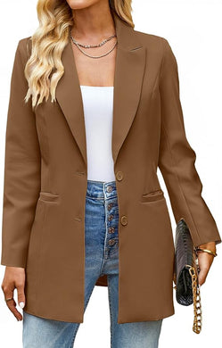 Business Savvy Long Sleeve Blazer-Plus Size Dream Girl