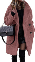 Load image into Gallery viewer, Winter Love Long Sleeve Fleece Lapel Coat-Plus Size Dream Girl
