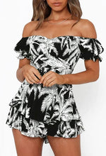 Load image into Gallery viewer, Summer Ruffled Off Shoulder Boho Romper-Plus Size Dream Girl
