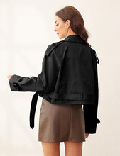 Load image into Gallery viewer, Women&#39;s Cropped Long Sleeve Trench Jacket-Plus Size Dream Girl
