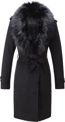 Juliet Chic Faux Fur Belted Long Sleeve Coat-Plus Size Dream Girl