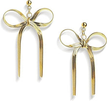 Load image into Gallery viewer, Bow Ribbon Trendy Waterfall Earrings-Plus Size Dream Girl
