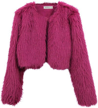 Load image into Gallery viewer, Fashion Trendy Long Sleeve Cropped Faux Fur Jacket-Plus Size Dream Girl
