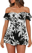 Load image into Gallery viewer, Summer Ruffled Off Shoulder Boho Romper-Plus Size Dream Girl
