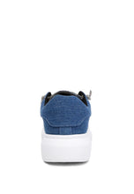 Load image into Gallery viewer, Blue Rhinestone Embellished Denim Platform Sneakers-Plus Size Dream Girl
