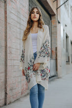 Load image into Gallery viewer, Long Floral Green Kimono Cardigan-Plus Size Dream Girl

