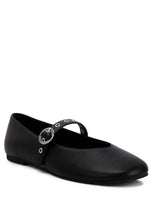 Load image into Gallery viewer, Mary Jane Silver Buckle Strap Ballerina Flats-Plus Size Dream Girl
