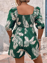 Load image into Gallery viewer, Plus Size Black Tropical Floral Shorts Romper-Plus Size Dream Girl
