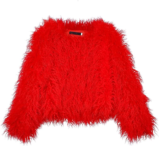 Calabasas Faux Fur Shaggy Long Sleeve Coat-Plus Size Dream Girl