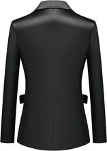Load image into Gallery viewer, Women&#39;s Imperial Black Bow Knotted Blazer &amp; Pants Suit-Plus Size Dream Girl
