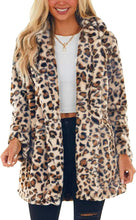 Load image into Gallery viewer, Winter Animal Printed Long Sleeve Faux Fur Jacket-Plus Size Dream Girl
