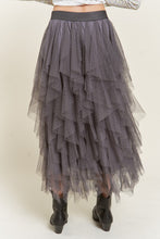 Load image into Gallery viewer, Rose Pink Layered Tulle Polka Dor Mesh Skirt-Plus Size Dream Girl
