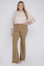 Load image into Gallery viewer, Plus Size High Rise Mustard Brown Super Flare Jeans-Plus Size Dream Girl
