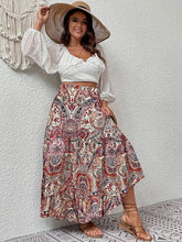 Load image into Gallery viewer, Plus Size Black &amp; Brown Boho Printed Maxi Skirt-Plus Size Dream Girl

