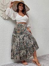 Load image into Gallery viewer, Plus Size Black &amp; Brown Boho Printed Maxi Skirt-Plus Size Dream Girl
