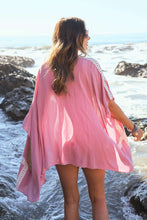 Load image into Gallery viewer, Dusty Pink Printed Short Sleeve Kimono-Plus Size Dream Girl
