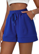 Load image into Gallery viewer, Comfort Casual Berry Drawstring Shorts w/Pockets-Plus Size Dream Girl
