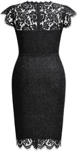 Load image into Gallery viewer, Plus Size Scalloped Black Lace Short Sleeve Midi Dress-Plus Size Dream Girl
