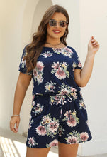 Load image into Gallery viewer, Plus Size Black Striped Knit Short Sleeve Summer Romper-Plus Size Dream Girl
