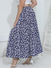 Load image into Gallery viewer, Plus Size Black Floral Elastic Floral Boho Maxi Skirt-Plus Size Dream Girl

