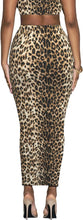 Load image into Gallery viewer, Plus Size High Waist Leopard Brown Print Maxi Skirt-Plus Size Dream Girl

