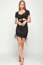 Load image into Gallery viewer, Black Short Sleeve Cut Out Bodycon Dress-Plus Size Dream Girl

