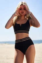 Load image into Gallery viewer, Black Sporty Solid Sleeveless Two-Piece Swimsuit Bikini-Plus Size Dream Girl
