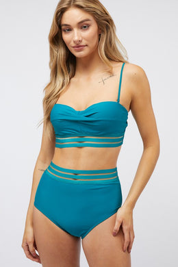 Sweetheart Teal Classic Two Piece Swimsuit-Plus Size Dream Girl